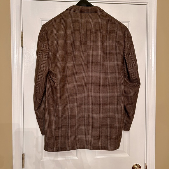 Plaid Tan/Brown Leisure Jacket - Picture 3 of 4